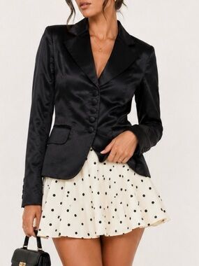 Halogen Black Satin Tuxedo Blazer XS NWT Tailored Evening Jacket